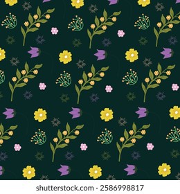 cute floral pattern design with multiple color combined.watercolor,seamless,floral,pattern.