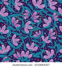 Cute floral pattern.  Elegant template for fashion prints.
