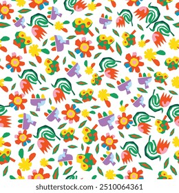 Cute floral pattern.  Elegant template for fashion prints.