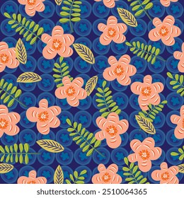 Lindo patrón floral.  Elegante Plantilla para estampados de moda.