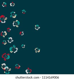 Cute Floral Pattern with Exotic Orchids for Greeting Card or Poster. Vector Background for Spring or Summer Design.

