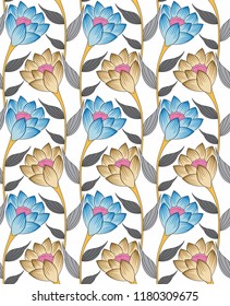 Cute Floral pattern in the flower on white
