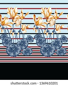 Cute Floral pattern in the flower on border