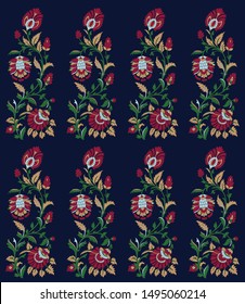 Cute Floral pattern in the flower on navy