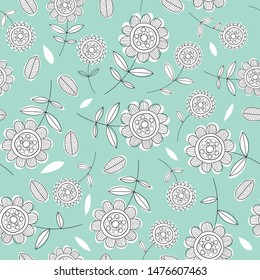 Cute Floral pattern in the flower. Seamless vector texture. Elegant template for fashion prints. blue floral pattern