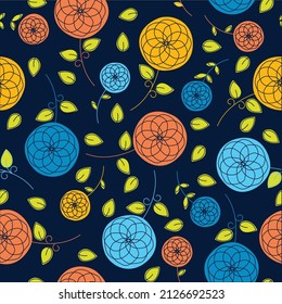 Cute Floral pattern in the flower. Seamless vector texture. Elegant template for fashion prints. Bright floral pattern