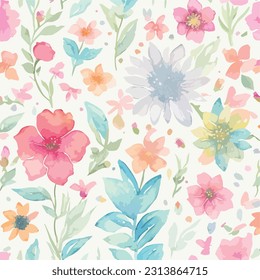 Cute Floral pattern in the flower. Seamless vector texture. Elegant template for fashion prints Vector Illustration