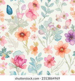 Cute Floral pattern in the flower. Seamless vector texture. Elegant template for fashion prints Vector Illustration