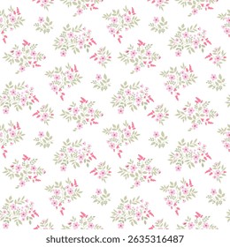 Nettes Blumenmuster, nahtloses Blumenmuster, handgezeichnete Blume auf hellem Hintergrund, kleines Blumendesign. schmutziges Muster. Ditsy Blumendruck für Verpackung, Textil, Papier, Tapete, Mode 