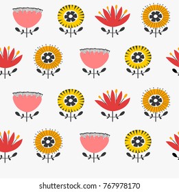 Cute Floral pattern in the flower. Seamless vector texture. Elegant template for fashion prints. 