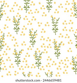 Cute floral pattern in the flowers. Seamless vector texture. Elegant template for fashion prints. White background.