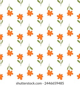 Nettes Blumenmuster in den Blumen. Nahtlose Textur der Vektorgrafik. Elegante Vorlage für Modedrucke. Weißer Hintergrund.