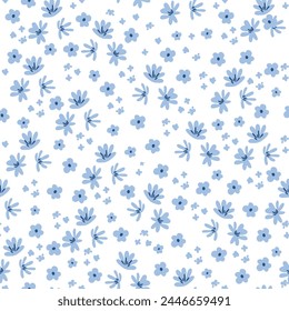 Lindo patrón floral en las flores. Textura de Vector sin costuras. Plantilla elegante para estampados de moda. Fondo blanco.