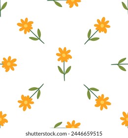 Cute floral pattern in the flowers. Seamless vector texture. Elegant template for fashion prints. White background.