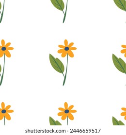 Cute floral pattern in the flowers. Seamless vector texture. Elegant template for fashion prints. White background.