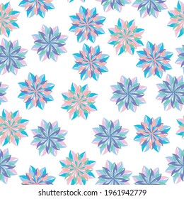 Cute floral pattern in library style. Liberty style millefleurs. A lot of different flowers on the field.