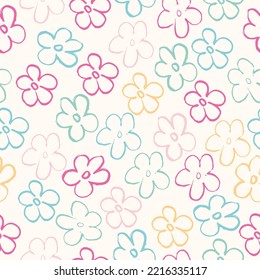 Cute floral pattern in library style. Vector design for paper, cover, fabric, interior decor and other users Liberty style millefleurs.