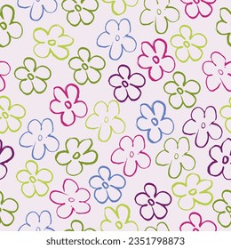 Cute floral pattern in library style. Trendy floral design Liberty style millefleurs.