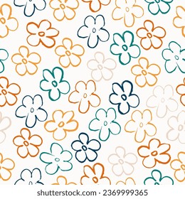 Cute floral pattern in library style. A lot of different flowers on the field. Liberty style millefleurs.