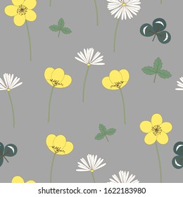 Cute Floral pattern . Motifs scattered random. Seamless vector texture. Elegant template for fashion prints.  White background.