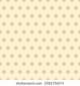 Cute floral pattern with pink flowers, seamless fabric print, abstract