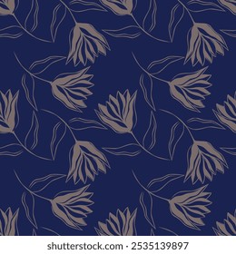 Cute floral pattern. Seamless vector texture. An elegant template for fashionable prints. Print with yellow flowers and green leaves. white background.