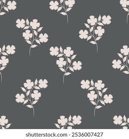 Cute floral pattern. Seamless vector texture. An elegant template for fashionable prints. Print with yellow flowers and green leaves. white background.