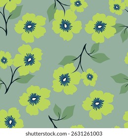 Lindo patrón floral. Textura de Vector sin costuras. Una Plantilla elegante para estampados de moda. Estampado con Pequeñas flores blancas y hojas azules. fondo rosa.
