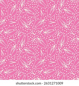 Cute floral pattern. Seamless vector pattern. Elegant template for fashion prints. Small pink and blue flowers for folk print. White background. Stock vector