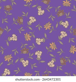 Cute floral pattern. Seamless vector texture. An elegant template for fashionable prints. Print with yellow flowers and green leaves. white background.