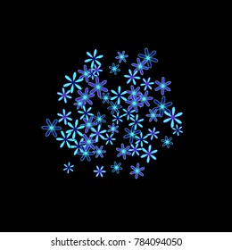 Cute Floral Pattern with Simple Little Flowers for Greeting Card or Poster. Naive Daisy Flowers in Primitive Style. Vector Background for Spring or Summer Design.