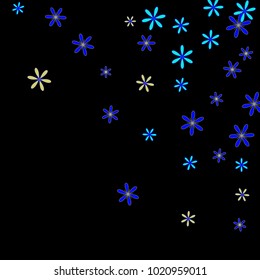Cute Floral Pattern with Simple Small Flowers for Greeting Card or Poster. Naive Daisy Flowers in Primitive Style. Vector Background for Spring or Summer Design.
