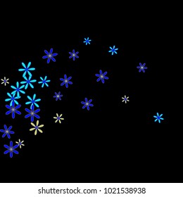 Cute Floral Pattern with Simple Small Flowers for Greeting Card or Poster. Naive Daisy Flowers in Primitive Style. Vector Background for Spring or Summer Design.
