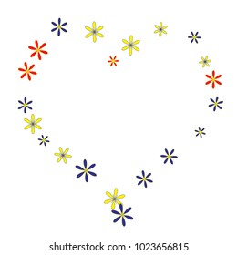 Cute Floral Pattern with Simple Small Flowers for Greeting Card or Poster. Naive Daisy Flowers in Primitive Style. Vector Background for Spring or Summer Design.
