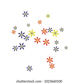 Cute Floral Pattern with Simple Small Flowers for Greeting Card or Poster. Naive Daisy Flowers in Primitive Style. Vector Background for Spring or Summer Design.
