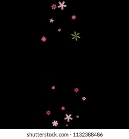 Cute Floral Pattern with Simple Small Flowers for Greeting Card or Poster. Naive Daisy Flowers in Primitive Style. Vector Background for Spring or Summer Design.
