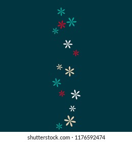 Cute Floral Pattern with Simple Small Flowers for Greeting Card or Poster. Naive Daisy Flowers in Primitive Style. Vector Background for Spring or Summer Design.
