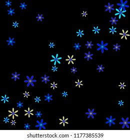 Cute Floral Pattern with Simple Small Flowers for Greeting Card or Poster. Naive Daisy Flowers in Primitive Style. Vector Background for Spring or Summer Design.
