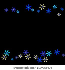 Cute Floral Pattern with Simple Small Flowers for Greeting Card or Poster. Naive Daisy Flowers in Primitive Style. Vector Background for Spring or Summer Design.
