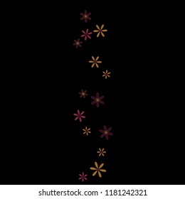 Cute Floral Pattern with Simple Small Flowers for Greeting Card or Poster. Naive Daisy Flowers in Primitive Style. Vector Background for Spring or Summer Design.
