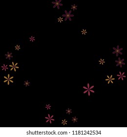 Cute Floral Pattern with Simple Small Flowers for Greeting Card or Poster. Naive Daisy Flowers in Primitive Style. Vector Background for Spring or Summer Design.
