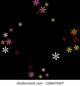 Cute Floral Pattern with Simple Small Flowers for Greeting Card or Poster. Naive Daisy Flowers in Primitive Style. Vector Background for Spring or Summer Design.
