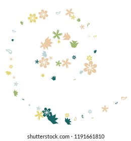 Cute Floral Pattern with Simple Small Flowers for Greeting Card or Poster. Naive Daisy Flowers in Primitive Style. Vector Background for Spring or Summer Design.

