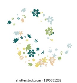 Cute Floral Pattern with Simple Small Flowers for Greeting Card or Poster. Naive Daisy Flowers in Primitive Style. Vector Background for Spring or Summer Design.
