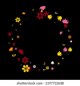 Cute Floral Pattern with Simple Small Flowers for Greeting Card or Poster. Naive Daisy Flowers in Primitive Style. Vector Background for Spring or Summer Design.
