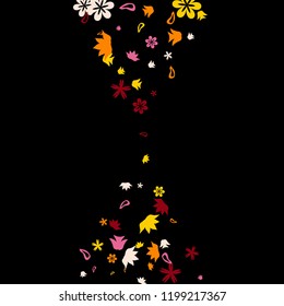 Cute Floral Pattern with Simple Small Flowers for Greeting Card or Poster. Naive Daisy Flowers in Primitive Style. Vector Background for Spring or Summer Design.
