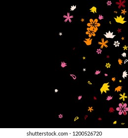 Cute Floral Pattern with Simple Small Flowers for Greeting Card or Poster. Naive Daisy Flowers in Primitive Style. Vector Background for Spring or Summer Design.
