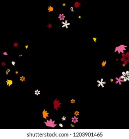 Cute Floral Pattern with Simple Small Flowers for Greeting Card or Poster. Naive Daisy Flowers in Primitive Style. Vector Background for Spring or Summer Design.
