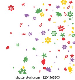 Cute Floral Pattern with Simple Small Flowers for Greeting Card or Poster. Naive Daisy Flowers in Primitive Style. Vector Background for Spring or Summer Design.
