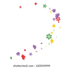 Cute Floral Pattern with Simple Small Flowers for Greeting Card or Poster. Naive Daisy Flowers in Primitive Style. Vector Background for Spring or Summer Design.
